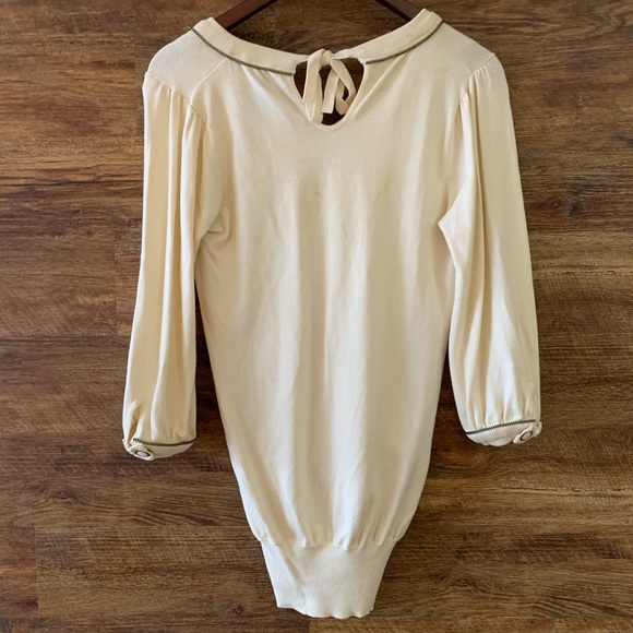 Beige Zipper Detail Sweater - Picture 3 of 5